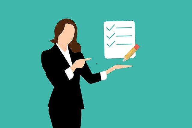 Woman Holding paper - Self Improvement Checklist