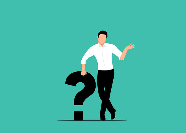 Man with question mark illustration