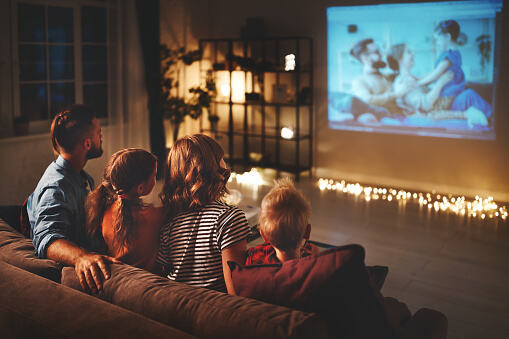 family mother father and children - movie nights