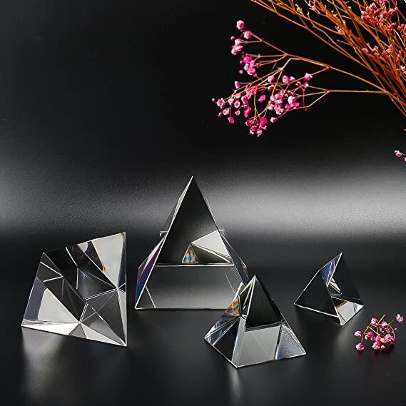 Clear Crystal Pyramids Used for Meditation