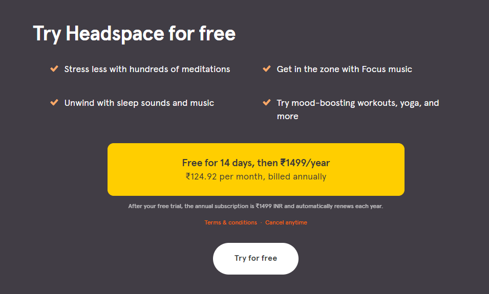 headspace subscription
