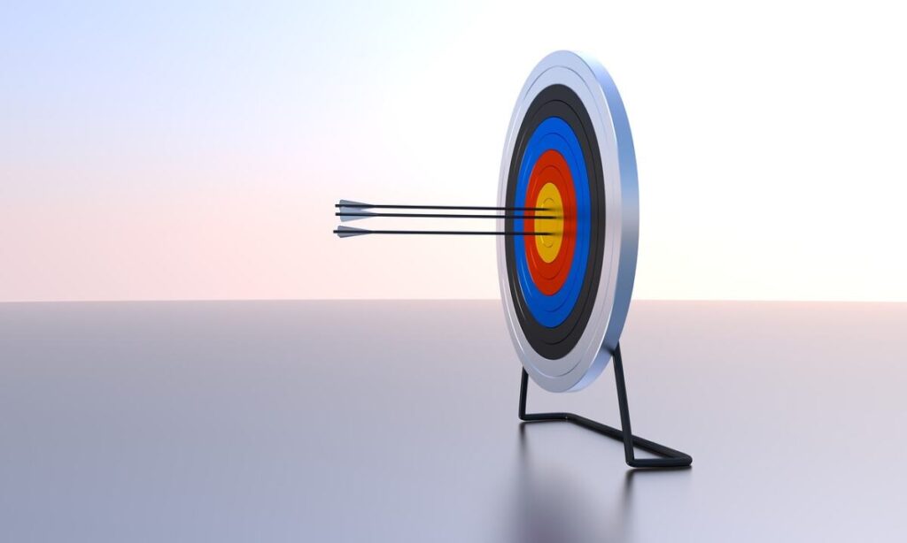 arrows on target board representing have a target