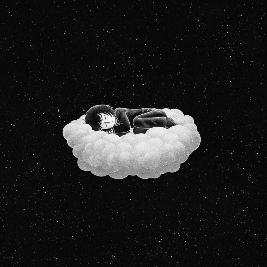 Girl on cloud sleeping