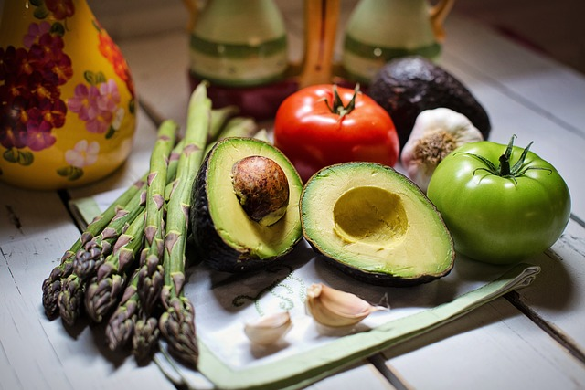 vegetables, avocado, asparagus