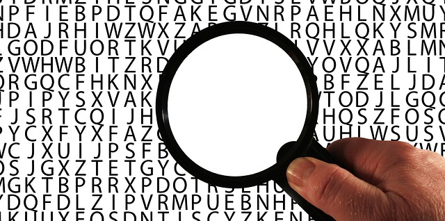 magnifying glass representing define