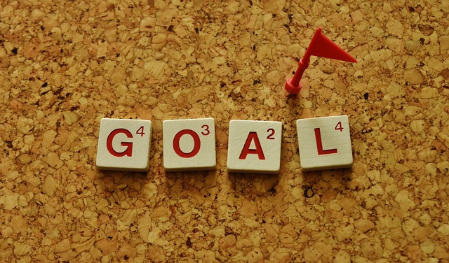 GOAL written using blocks 